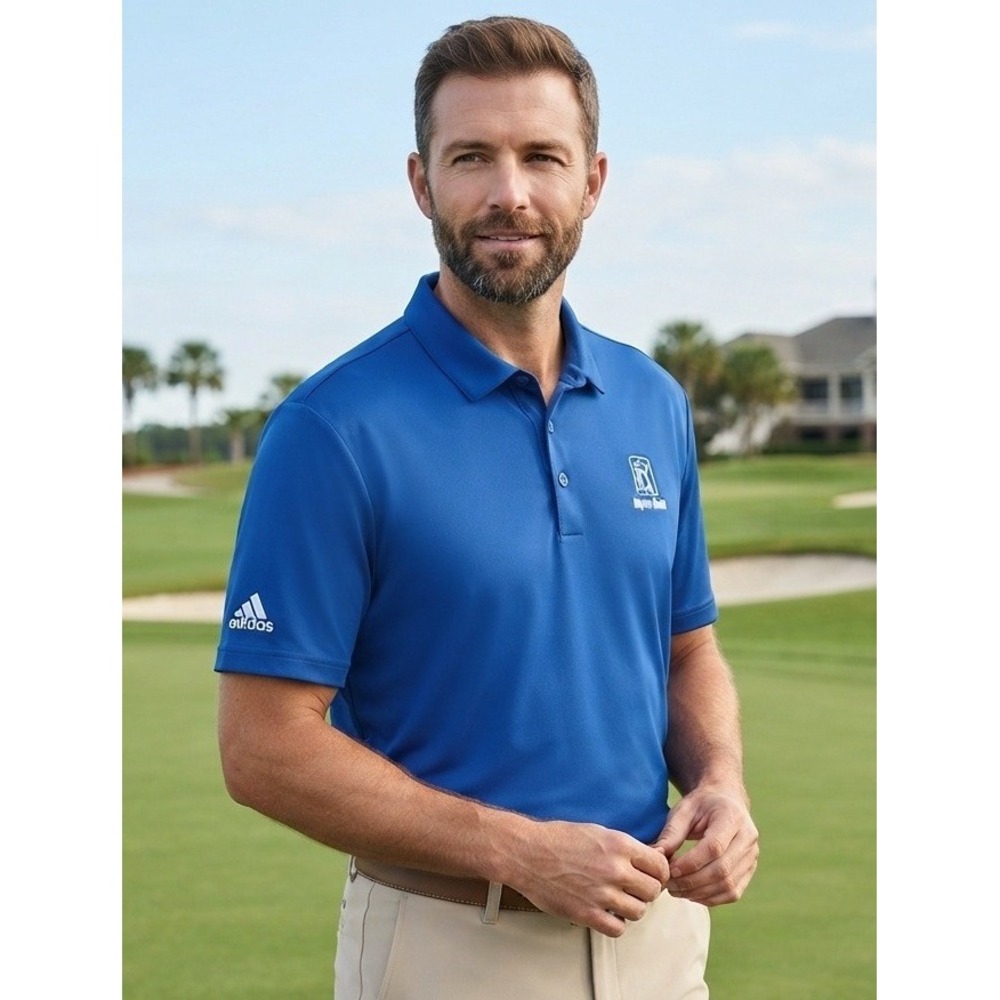 Adidas TPC Myrtle Beach Golf Polo Shirt Men's L Blue Primegreen Embroidered Logo